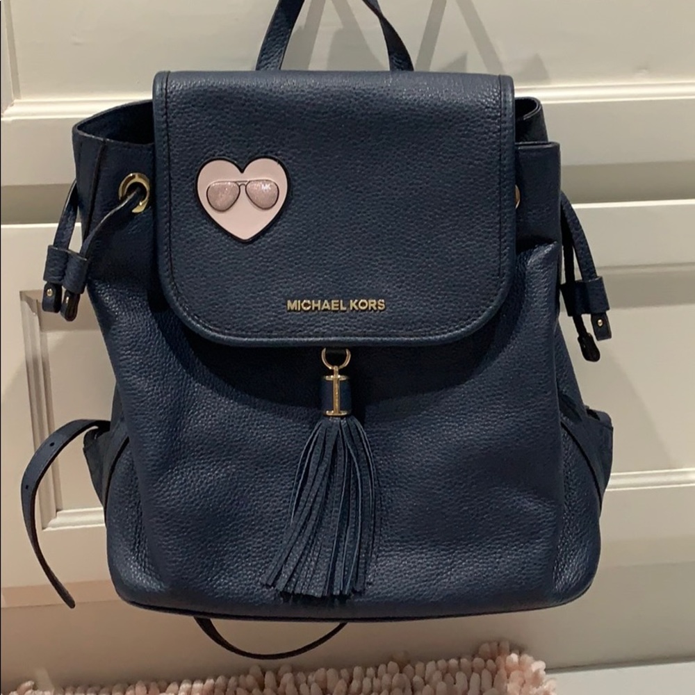 Michael Kors navy backpack medium size